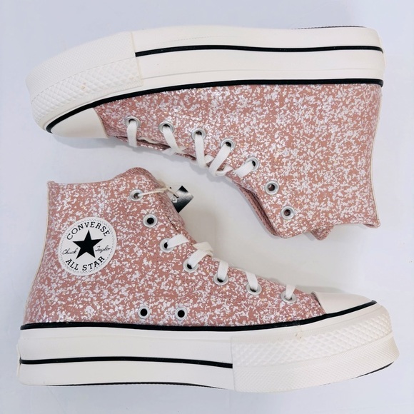 Converse Chuck Taylor Lift Platform Sparkling Glitter canvas high top sneakers - Picture 8 of 14